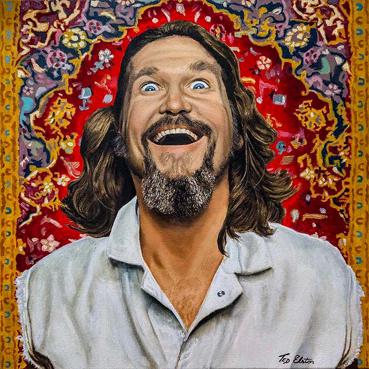 This is Your Brain on Rugs - abstract contemporary oil on canvas by Ted Elston