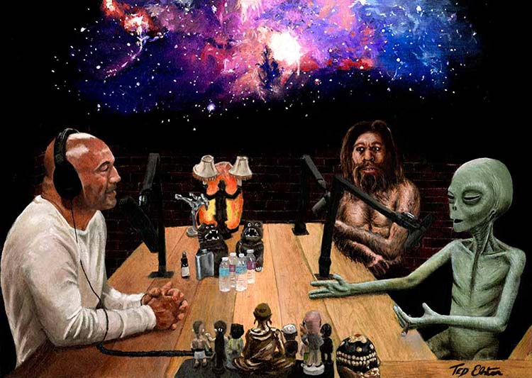 JRET - pop culture oil on paper by Ted Elston